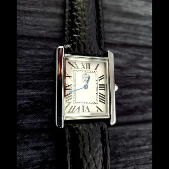 Iconic Pierre Lucerne 1888 Men Classic Tank Watch Black Band